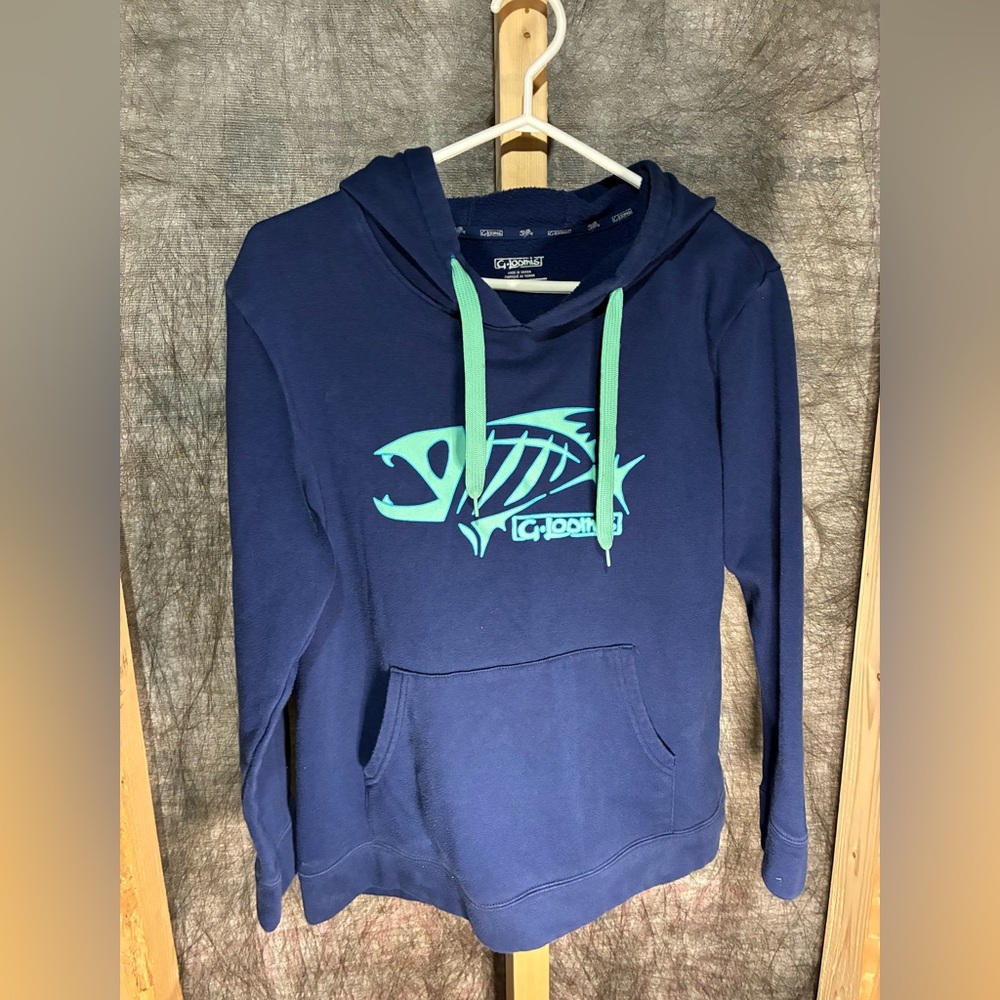 G Loomis Hoodie Adult Large Blue Pullover Sweatshirt Fishing Spell Out